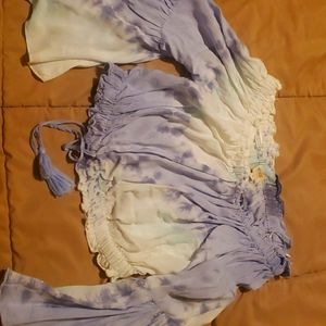 Surf Gypsy, medium blouse, lavender and white tie dye